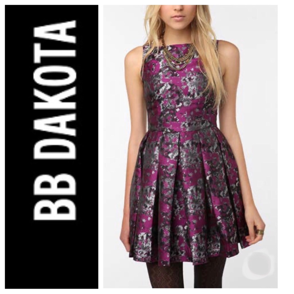BB Dakota Clarissa Purple Jacquard Dress 6